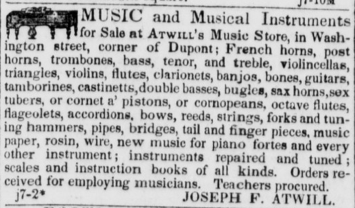 Atwill & Co. advertisement from January 1850 Daily Alta.